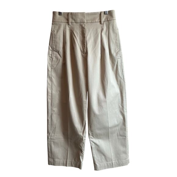 Banana Republic Cruz Pleated Wide Leg Chino Natural Khaki Beige 2 - Picture 3 of 11